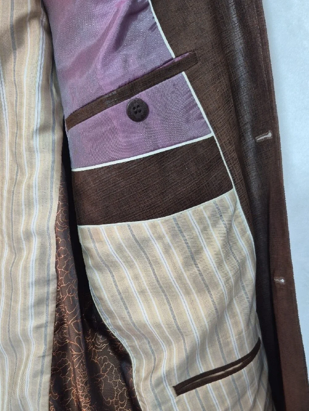 3 Kingdoms Coated Leather Look Sport Coat Blazer L‎
